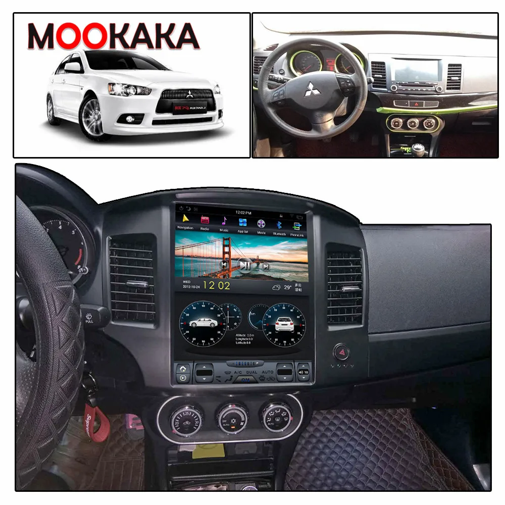 Tesla Android-9 Bil-Radio For Mitsubishi Lancer 2007-2017 Car Multimedia-1-DIN GPS-Navigation, Stereo Autoradio DVD-Afspiller IPS