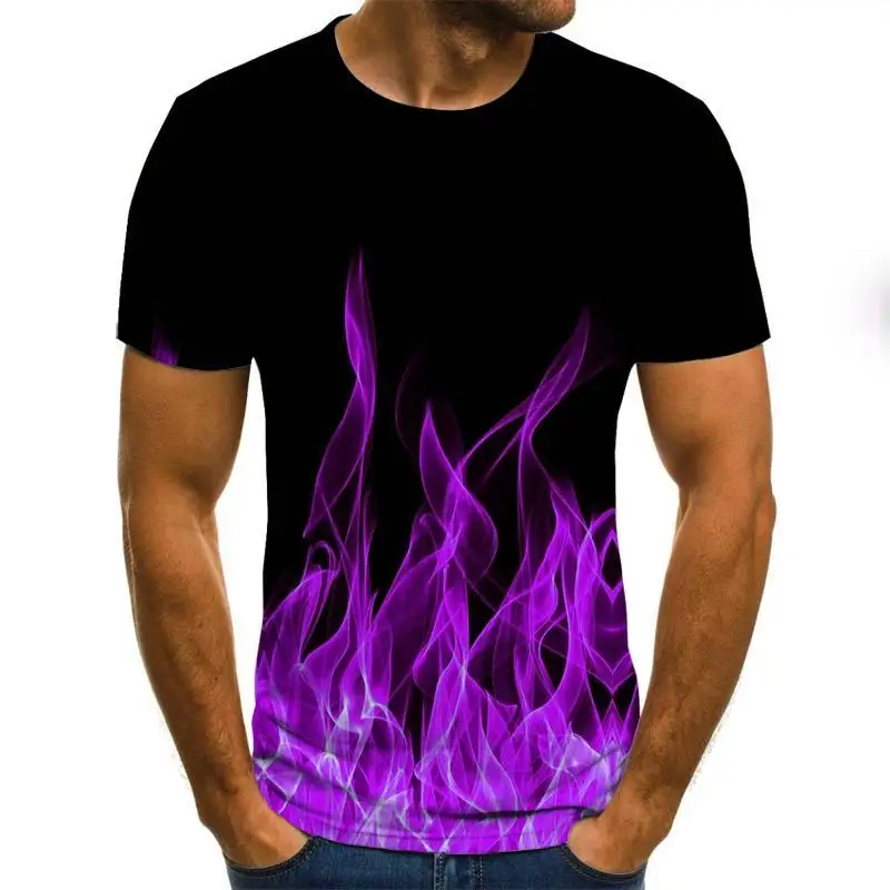 Farverige Print 3D-T-shirt Afslappet Sommer Stil, Mode Print Kort Ærme t-Shirts Mænd Toppe Color Print Kunst Streetwe