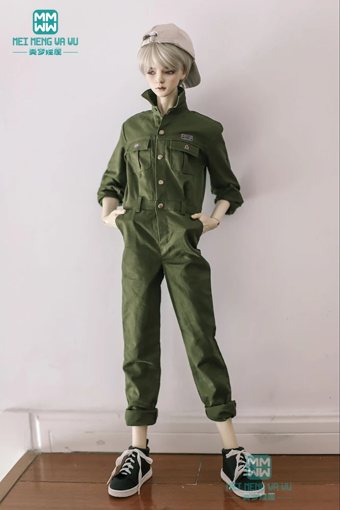 BJD dukke tøj passer 70cm--80cm BJD onkel Flot Army grøn Siamesiske jakkesæt