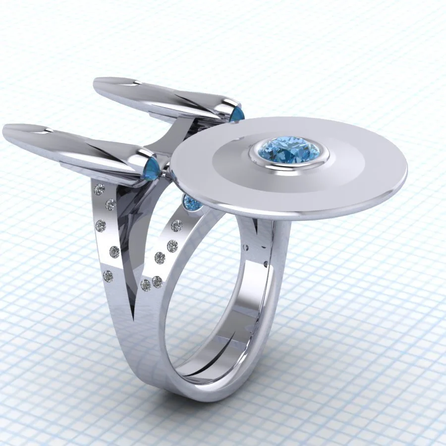 Nye Kreative starship enterprise ring, Star Trek film ring