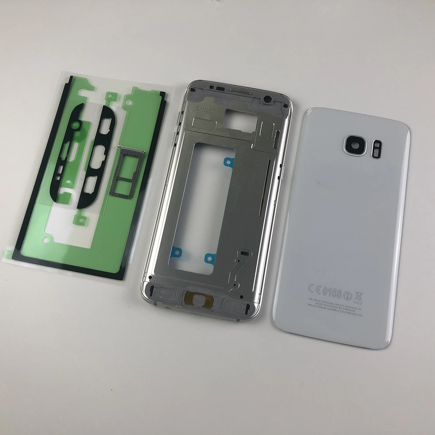 For Samsung Galaxy S7 Kant G935 Boliger Midterste Ramme+Batteri Back Cover og Cover til kameralinse+Lim+Sim-Kortet Magasin Holder
