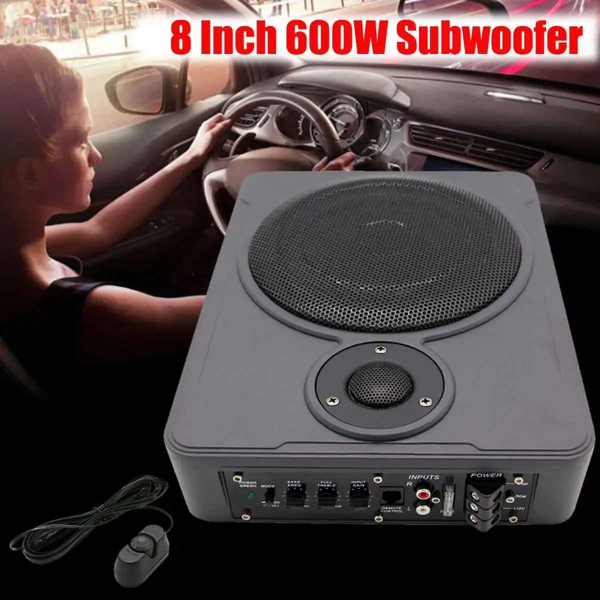 8 Tommer Bil Audio Stereo Subwoofere Subwoofer Bil Audio Auto Højttalere Audio Aktiv Subwoofer Støj Under-Seat Annullering af Max 600W