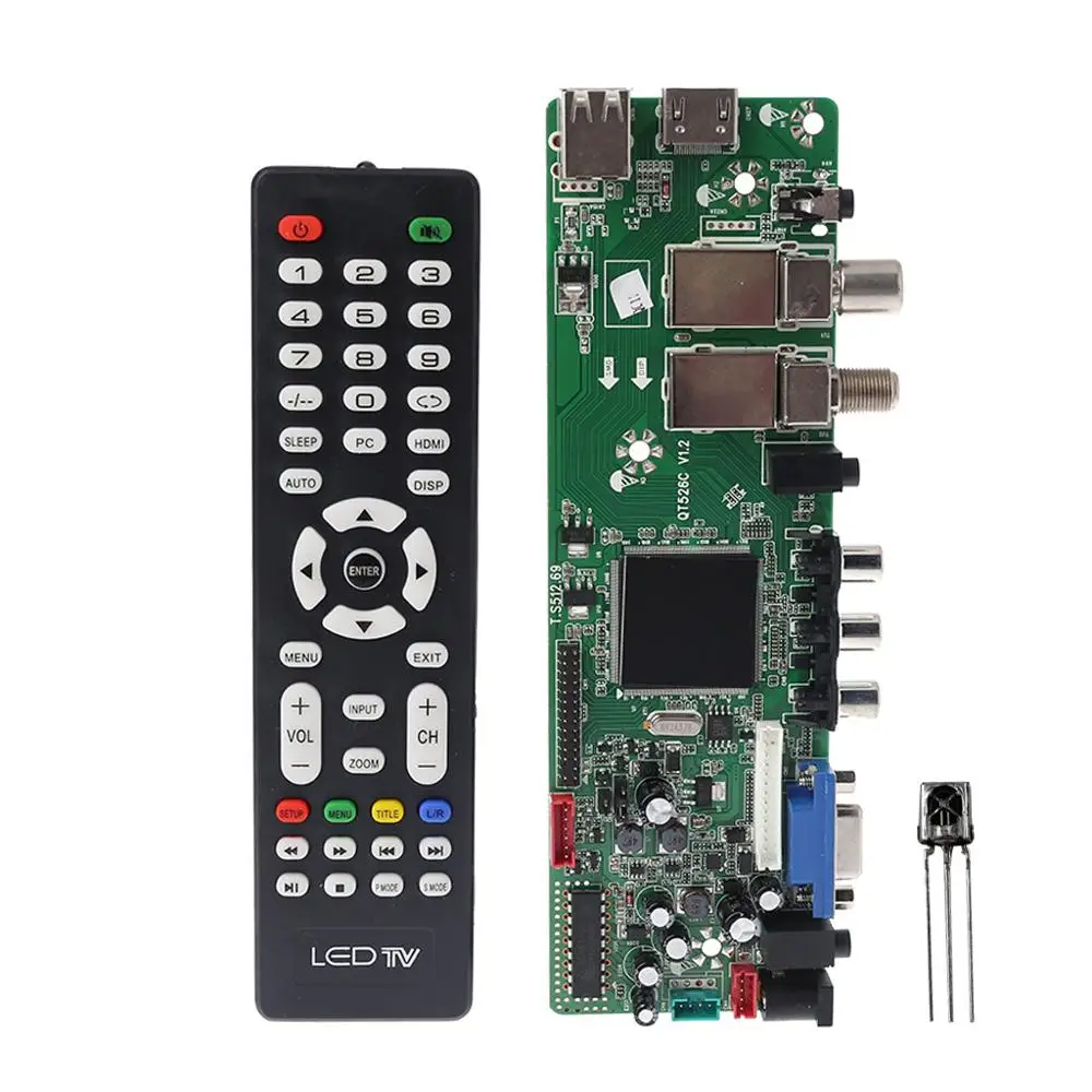 DVB-T2 / DVB-C Digital Signal ATV Maple Driver LCD-Remote Control Board Launcher Universal Dual USB-Medier QT526C V1.1 T. S512.69
