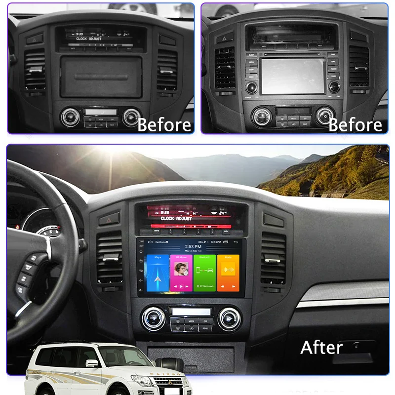 Android10 Fuld Touch Screen 9 Tommer Bil GPS-Radio, Navigation Til Mitsubishi Pajero 2006 -2013 Lyd Stereo Multimedie-Afspiller