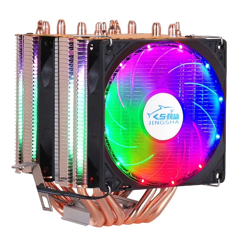 6 heat-pipes dual-køletårn CPU Køler 9cm RGB-fan støtte 3 fans 4PIN CPU Fan for Intel og AMD