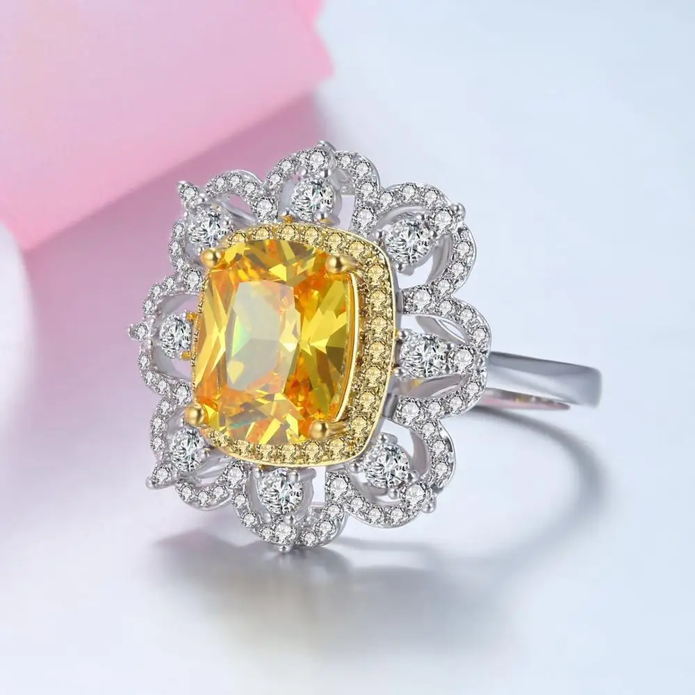HIBRIDE Classic Mode Vintage Royal Ædle Engagement Ring For Kvinder Cubic Zirconia Banet Blomst Finger Ring Bijoux R-11