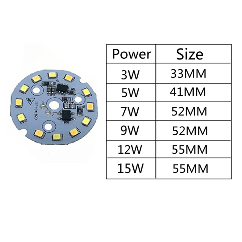 10stk AC 220v led pcb SMD2835 3w 5w 7w 9w 12w 15w integreret ic driver, Led perler smart SMD IC, Led-lyskilde Til LED Pære