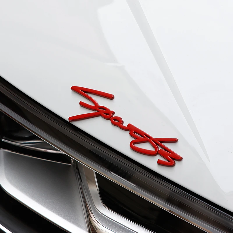 Metal 3D klistermærke Krom Sølv/Sort / guld, rød Auto Bilens Bagagerum Racing SPORT Ord Brev Logo Logo Badge Decal Sticker