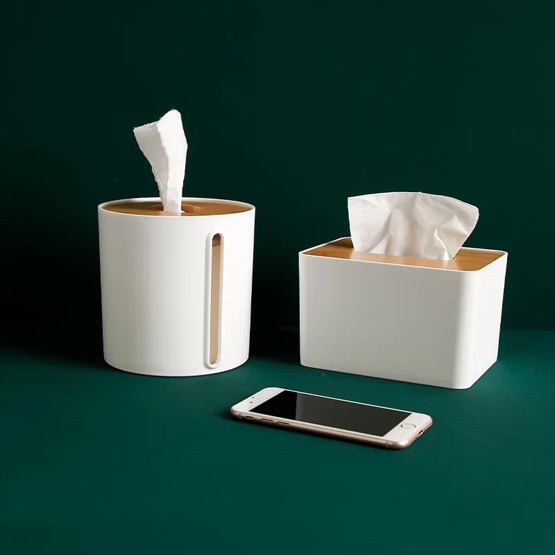 Plast Væv Holder Simpel Tabel Toilet Papir Kasse Badeværelse Vandtæt Væv Container Husstand Stue Serviet Opbevaring