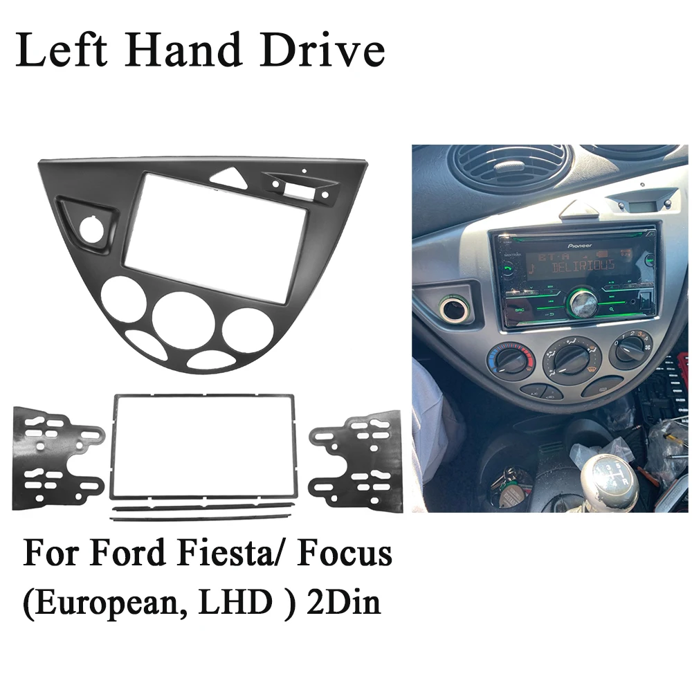 Dobbelt Din Bil Radio Installere Surround-Panel for Ford Focus MK1/Fiesta VENSTRESTYREDE dækplade Dash Mount Kit Interiør Trim Facia