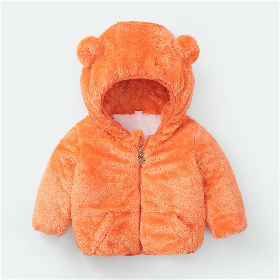 Cute Baby øre, pels efteråret og vinteren fleece børns sweaterr drenge og piger hoodie jakke baby frakke