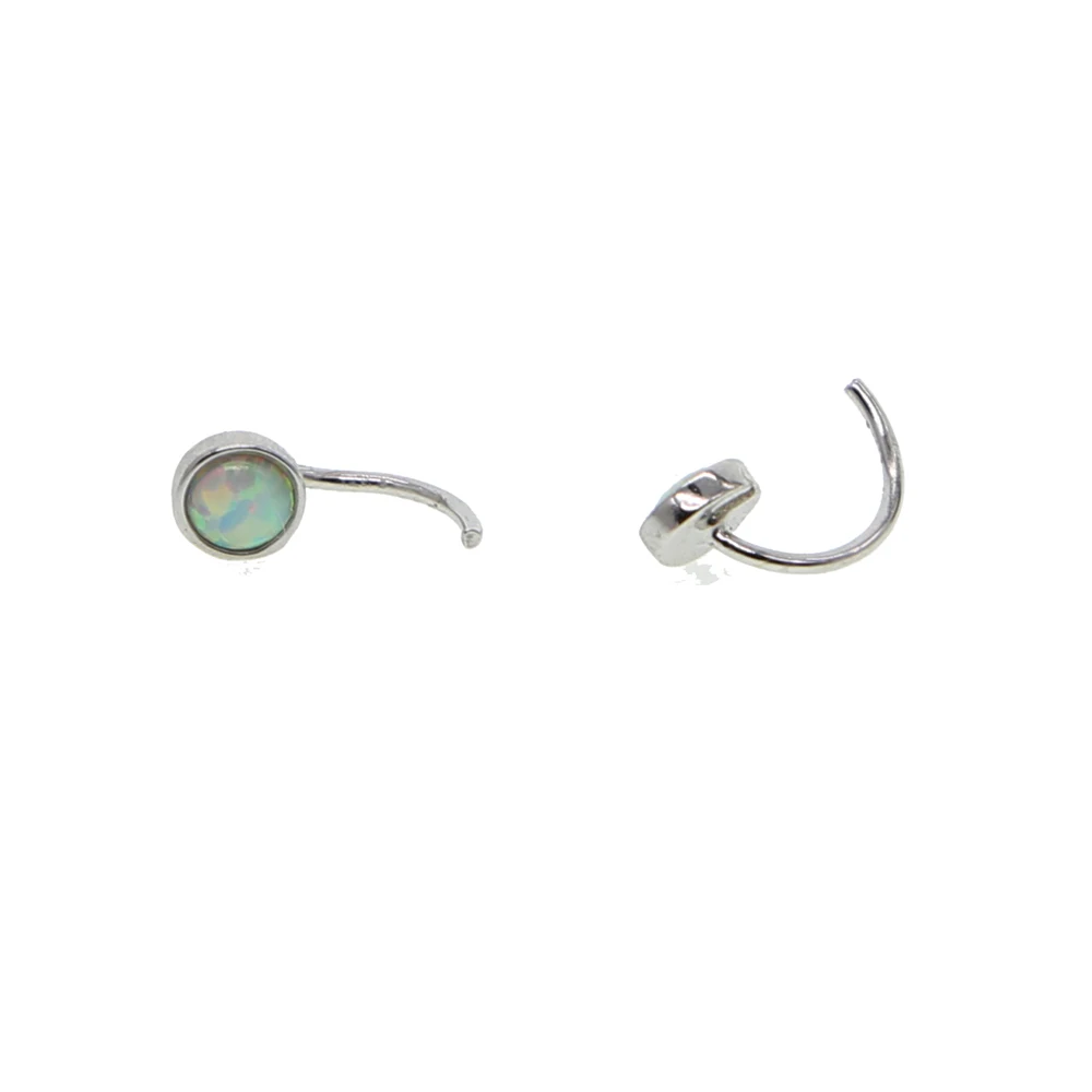 SIMPELT enkelt sten øre wire 4mm opal Perle elegance kvinder gave smykker 925 sterling sølv, hvid ild opal pige dejlige øreringe