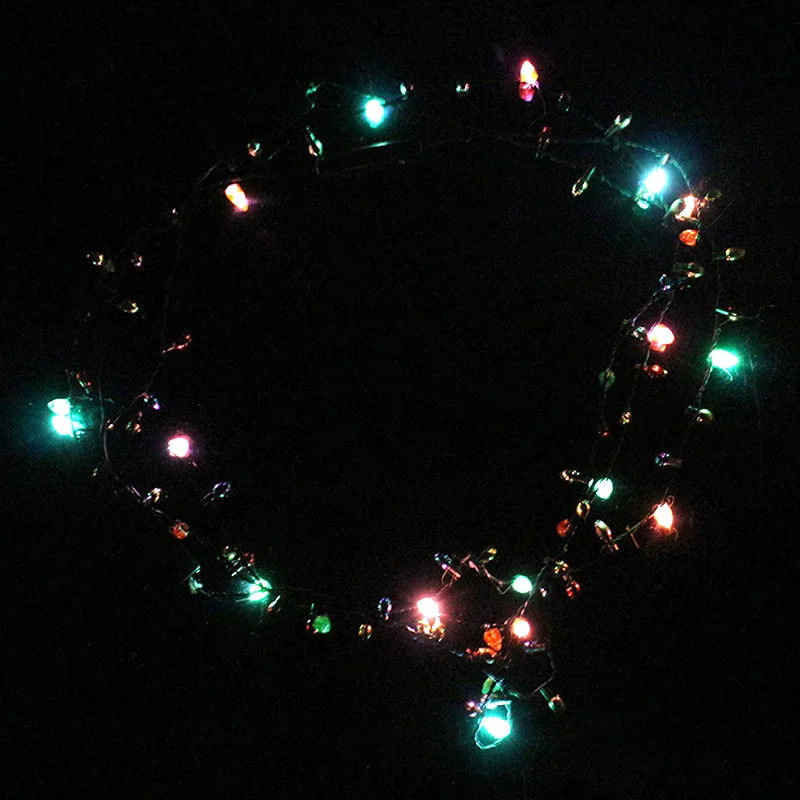 1 Stk Mini blinklys-op Blinkende julelys Kostume Halskæde 8 LED Pærer KSI999