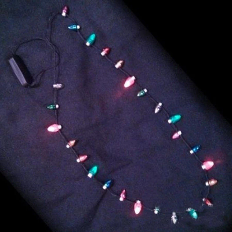 1 Stk Mini blinklys-op Blinkende julelys Kostume Halskæde 8 LED Pærer KSI999