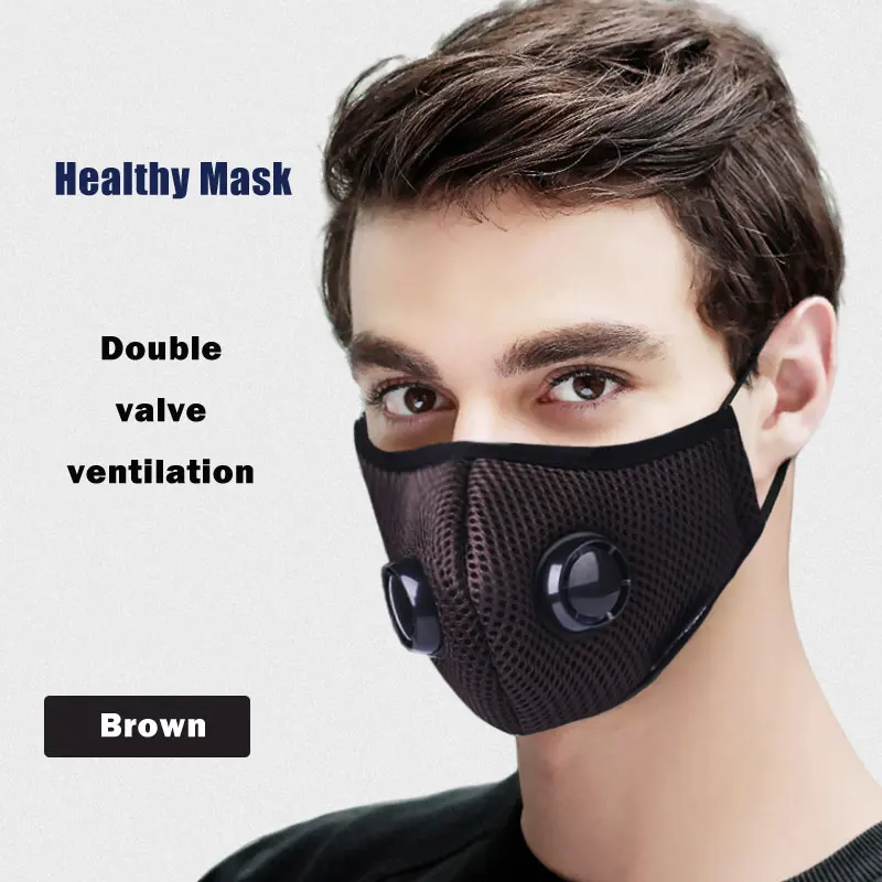 Dobbelt Ånde Ventil ansigtsmaske Respirator aktivkulfilter Anti Tåge/støv/Bakteriel Forurening Influenza pm2.5 munden maske