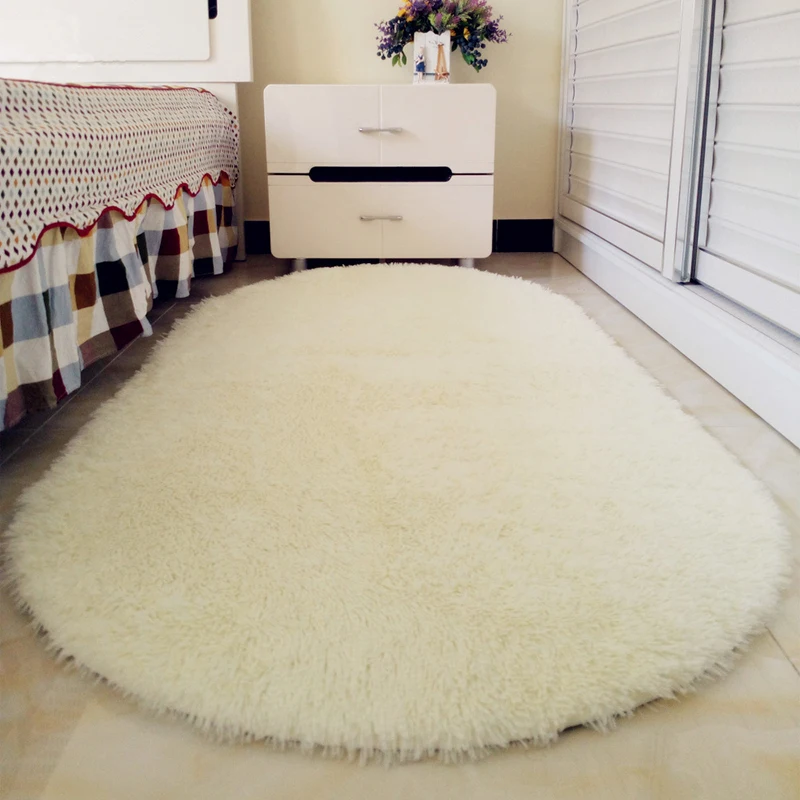 Sød oval seng måtte med hjem fortykket hår børneværelse gennemgang stue, soveværelse fuld af sofabord tatami Pink Tæppe