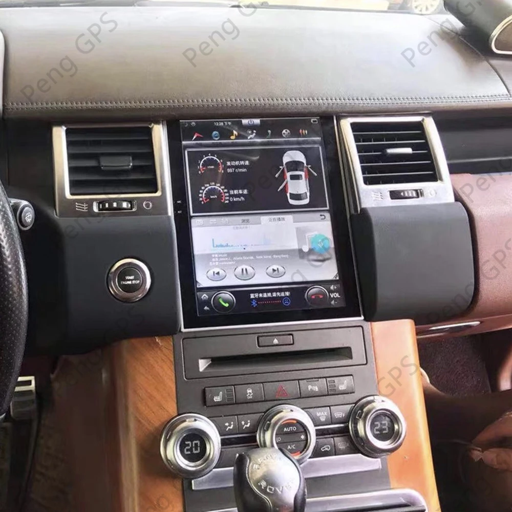Android-10 DVD-Afspiller for Land Rover Range Rover Sport L320 2009-2013 GPS Navigation FM Radio i Stereo IPS 2 Din Touchscreen 10.4