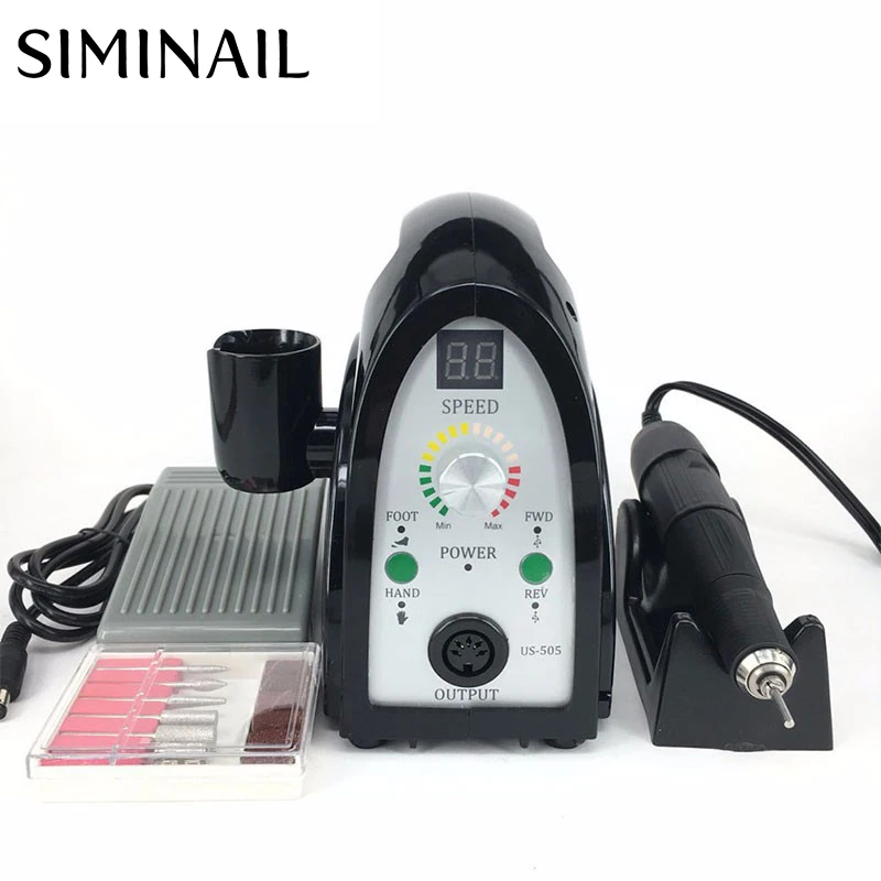 SIMINAIL Professionel Elektrisk Negle Bore Maskine Manicure Sæt 35000rpm 65w OS Plug 35000 RPM Sort Lyserød Rød High Speed Strøm