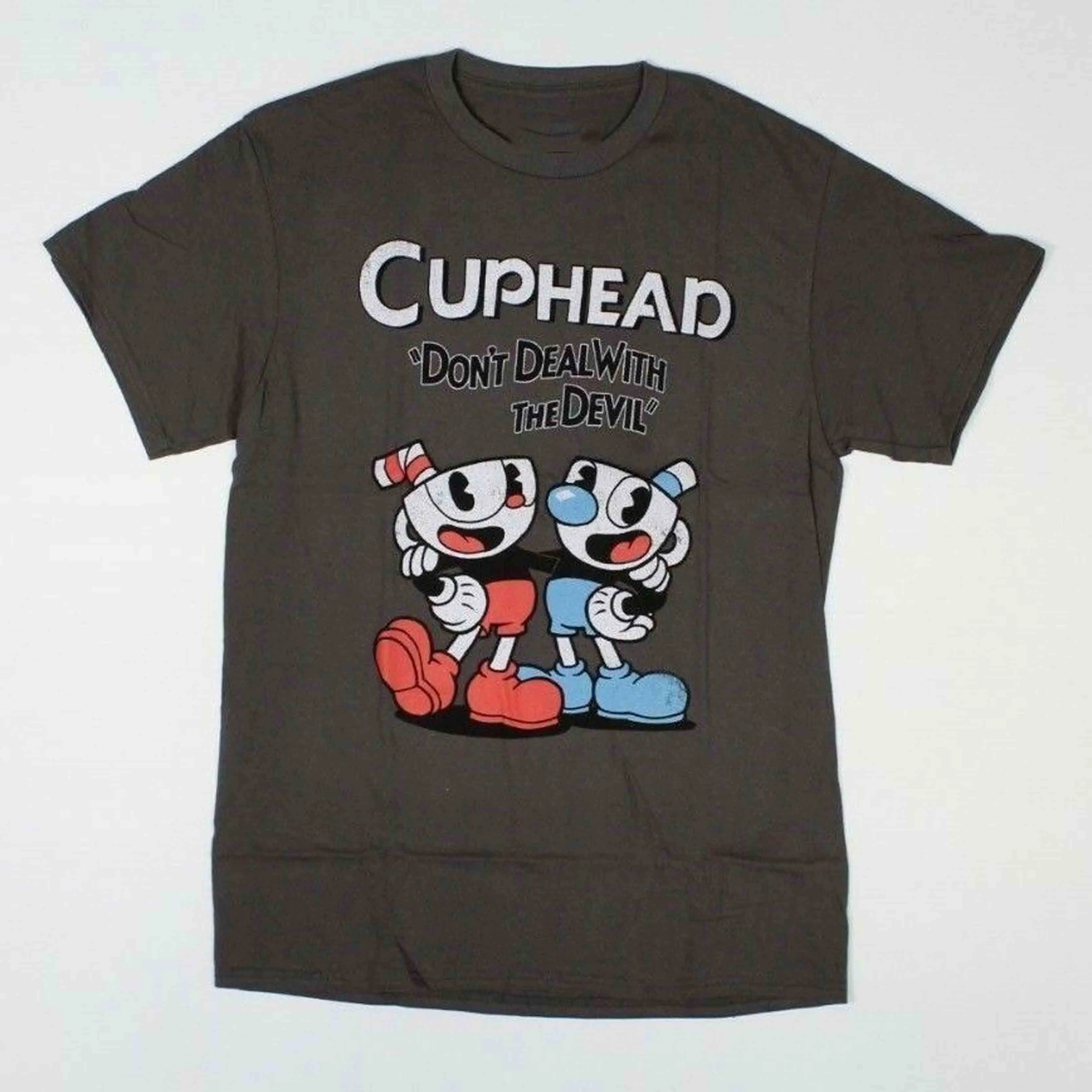 2020 NYE Cuphead ikke Beskæftige sig Med Djævelen, Video Game Grå T-Shirt Nye! (2E1 streetwear