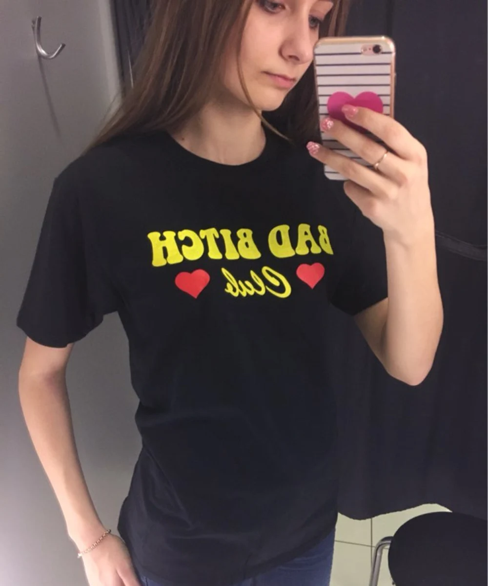 Hillbilly Gule Bogstaver og Røde Hjerte Dårlig Tæve T-shirts Kvinder 2017 Sommer Bomuld Grå T-Shirts, Korte Ærmer t-shirts til Mænd t-Shirts