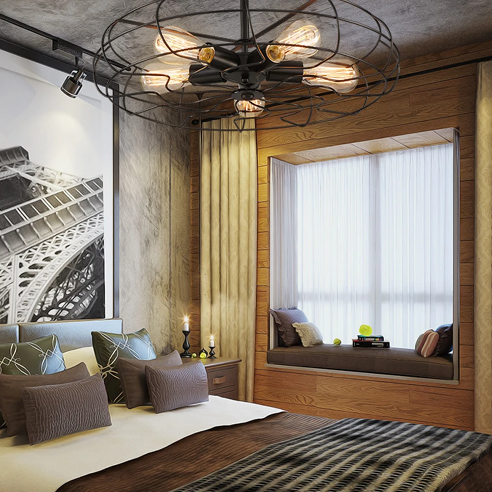 52cm retro loft ventilator fjernbetjening usynlige udtrækkelig fans blad Amerikanske land folde lys Stue, soveværelse indretning