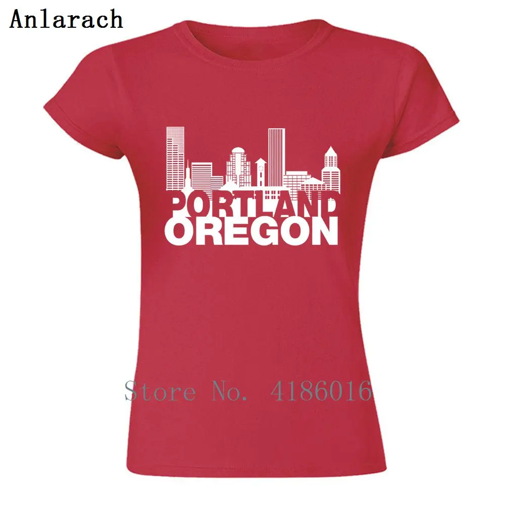 Personlig Kvinder T-Shirt Med Grafisk Portland Oregon Skyline T-Shirt Normal Bomuld Kortærmet Tshirt Til Sommer Stil