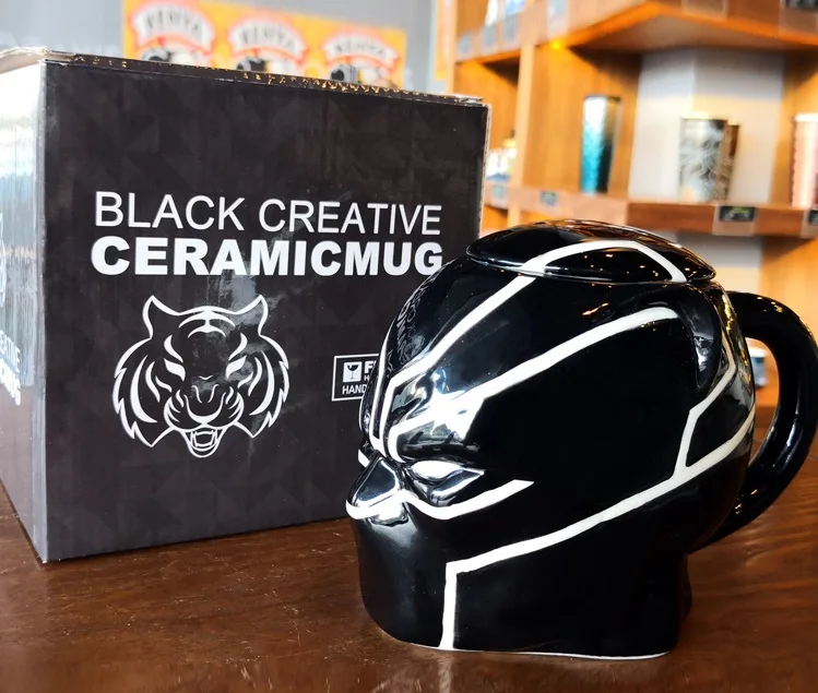 380ml Keramisk Kop Kit SUPER HERO BLACK PANTHER Temaet Mælk Krus med gaveæske Julegave til Fans