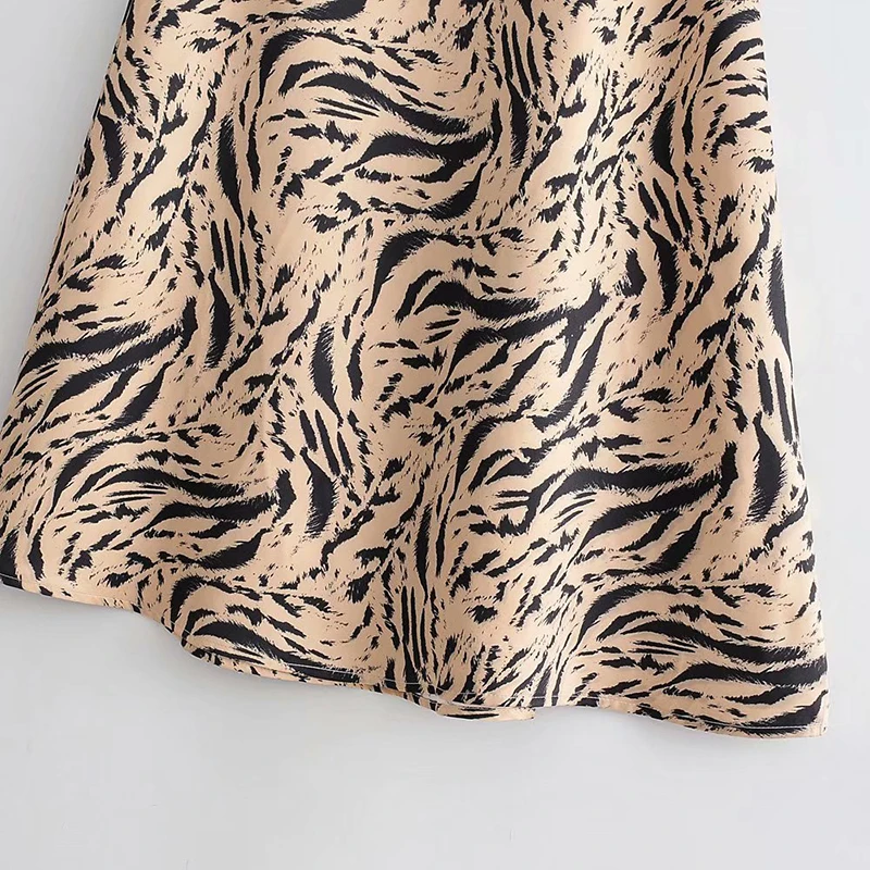 2019 Vintage Kvinder Tiger Print Lange Nederdele Forår, Efterår Mode dyreprint Lang Flare Nederdel Streetwear faldas mujer moda
