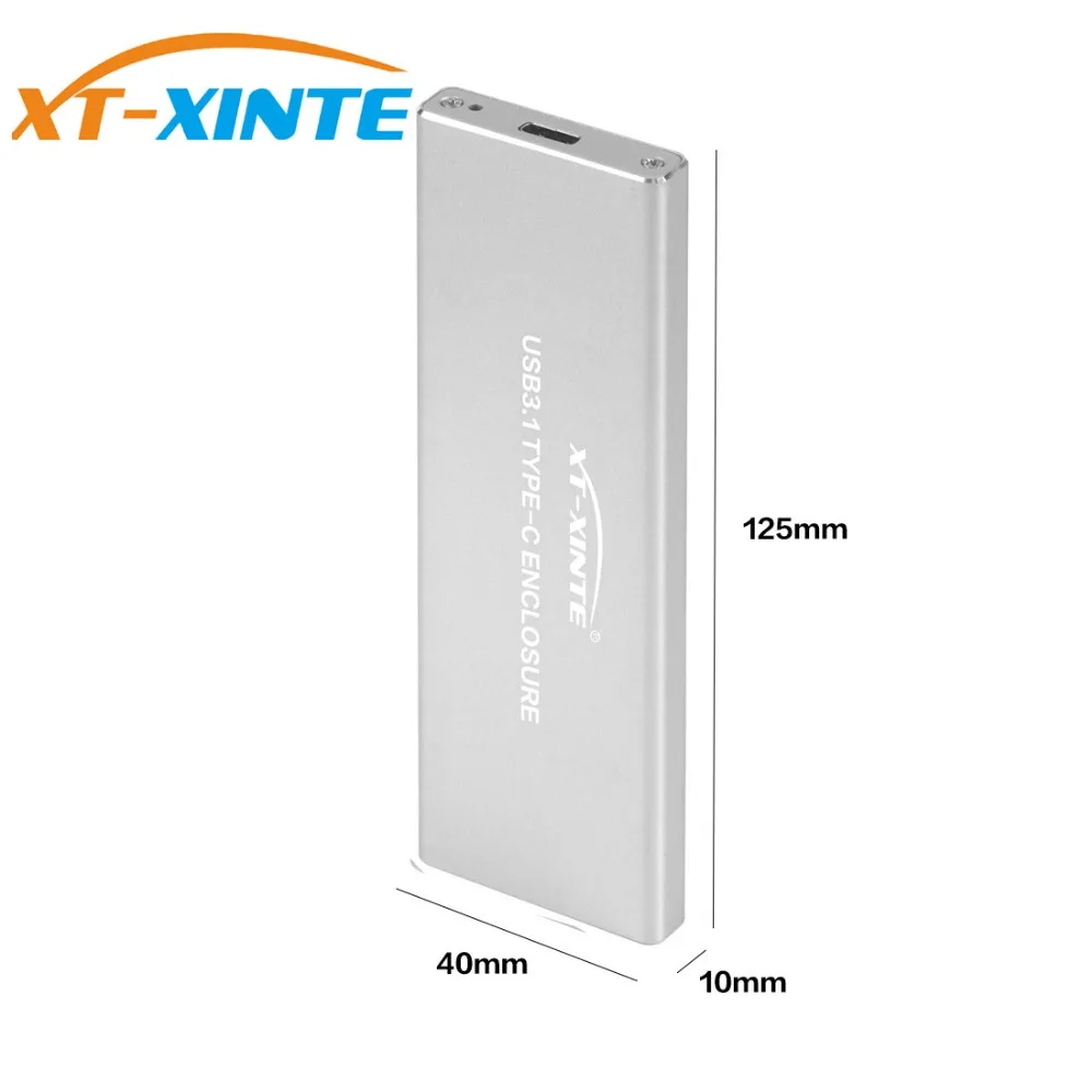 XT-XINTE for NVMe USB3 PCIE.1 HDD Kabinet M. 2 til USB Type C 3.1 M-TASTEN SSD Harddisk Tilfælde Eksterne Mobile Box