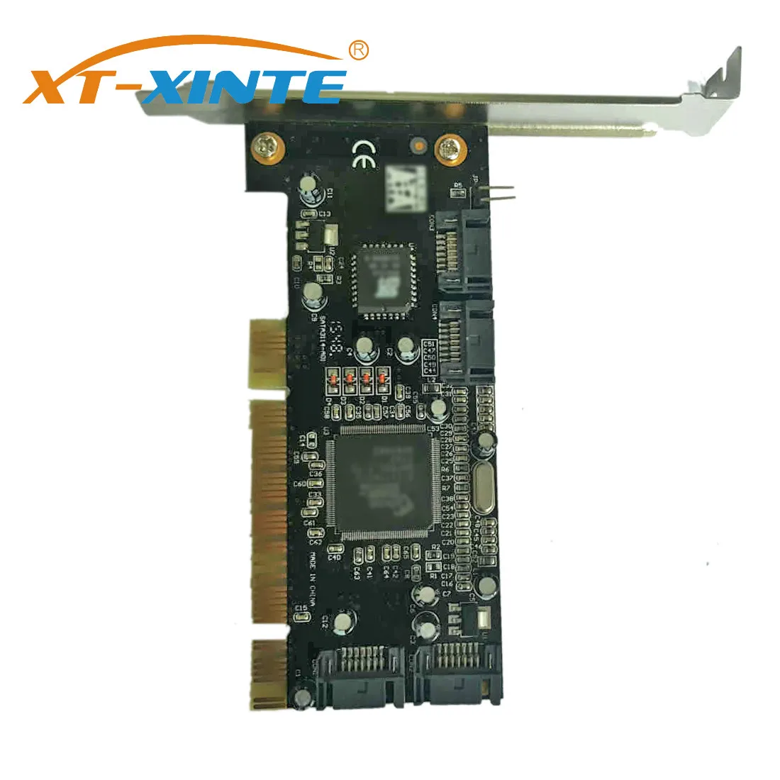 XT-XINTE PCI-udvidelseskort Tilføje Kort 4 SATA Porte på 1,5 Gbps for Sil 3114 Chipsæt RAID-Controller-Kort for PCI-Standard 2.3 Desktop