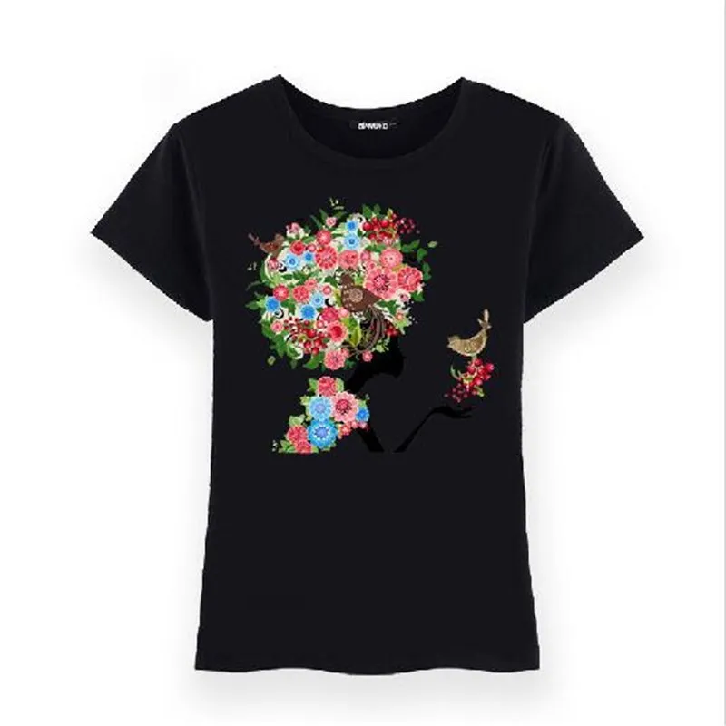 BINYUXD sommeren Afslappet Lycra, bomuld, T-shirt Kvinder T-Shirt Harajuku sommerfugl Print Camisetas Mujer Toppe o-neck t-shirt t-Shirts Femme