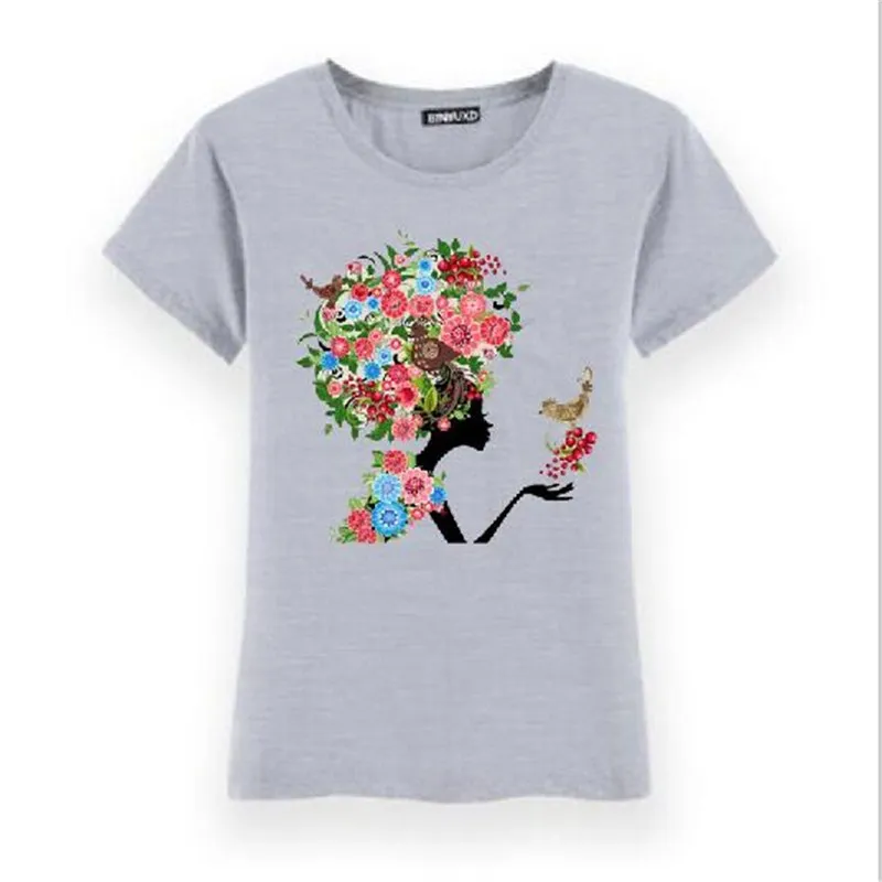 BINYUXD sommeren Afslappet Lycra, bomuld, T-shirt Kvinder T-Shirt Harajuku sommerfugl Print Camisetas Mujer Toppe o-neck t-shirt t-Shirts Femme