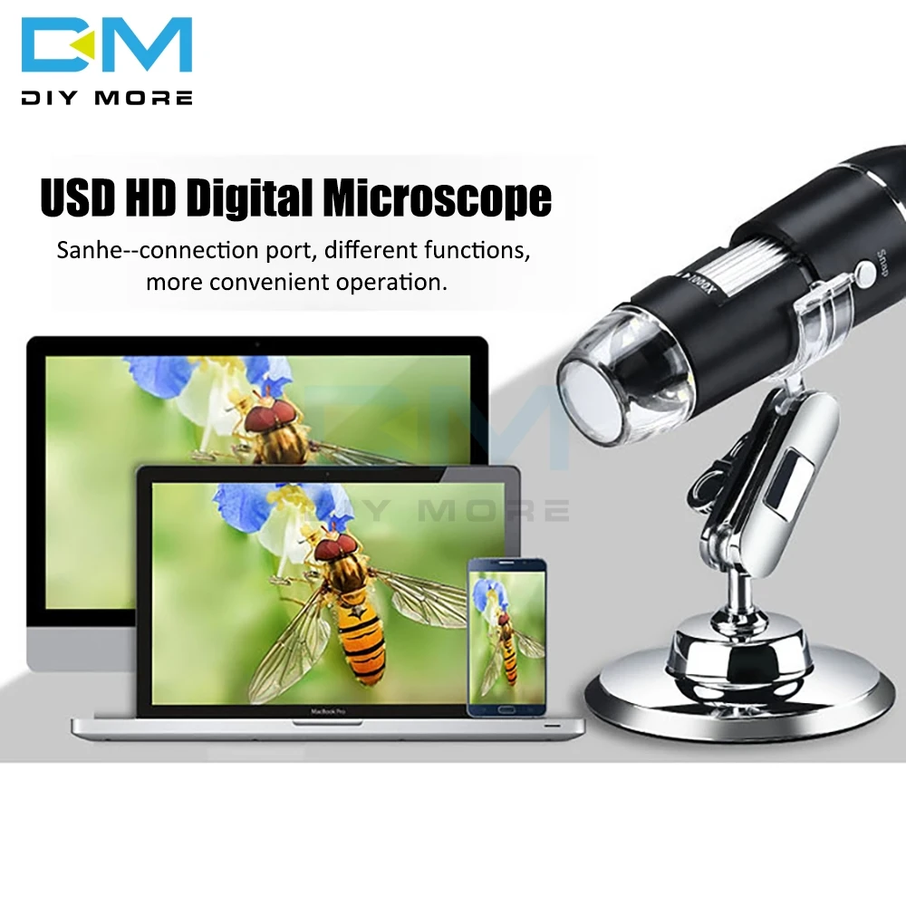 1600X /1000X/500X Mega Pixels 8 LED Digital Mikroskop Type-C/Micro 3 i én Elektron Mikroskop For Android Telefon Computer