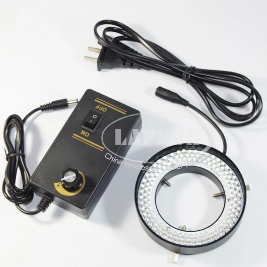 144 LED Justerbar Metal Shell Stereo-Mikroskop LED-Ringen Lys-Lyset Pærer Lampe + 100V-240V AC EU UK AU OS Adapter