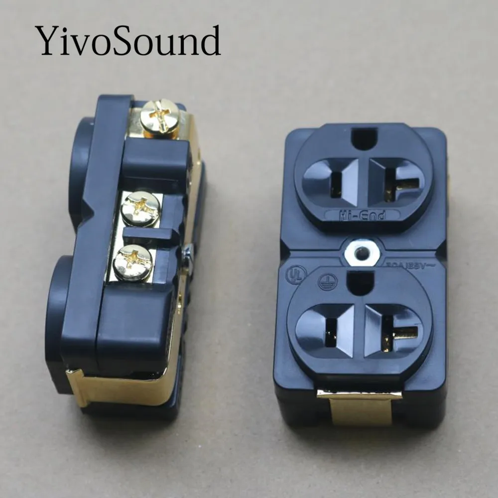 HIFI yivosound rhodineret 86x86x8mm stikkontakt panel stikkontakt i audio højttaler bruge 20A 125V