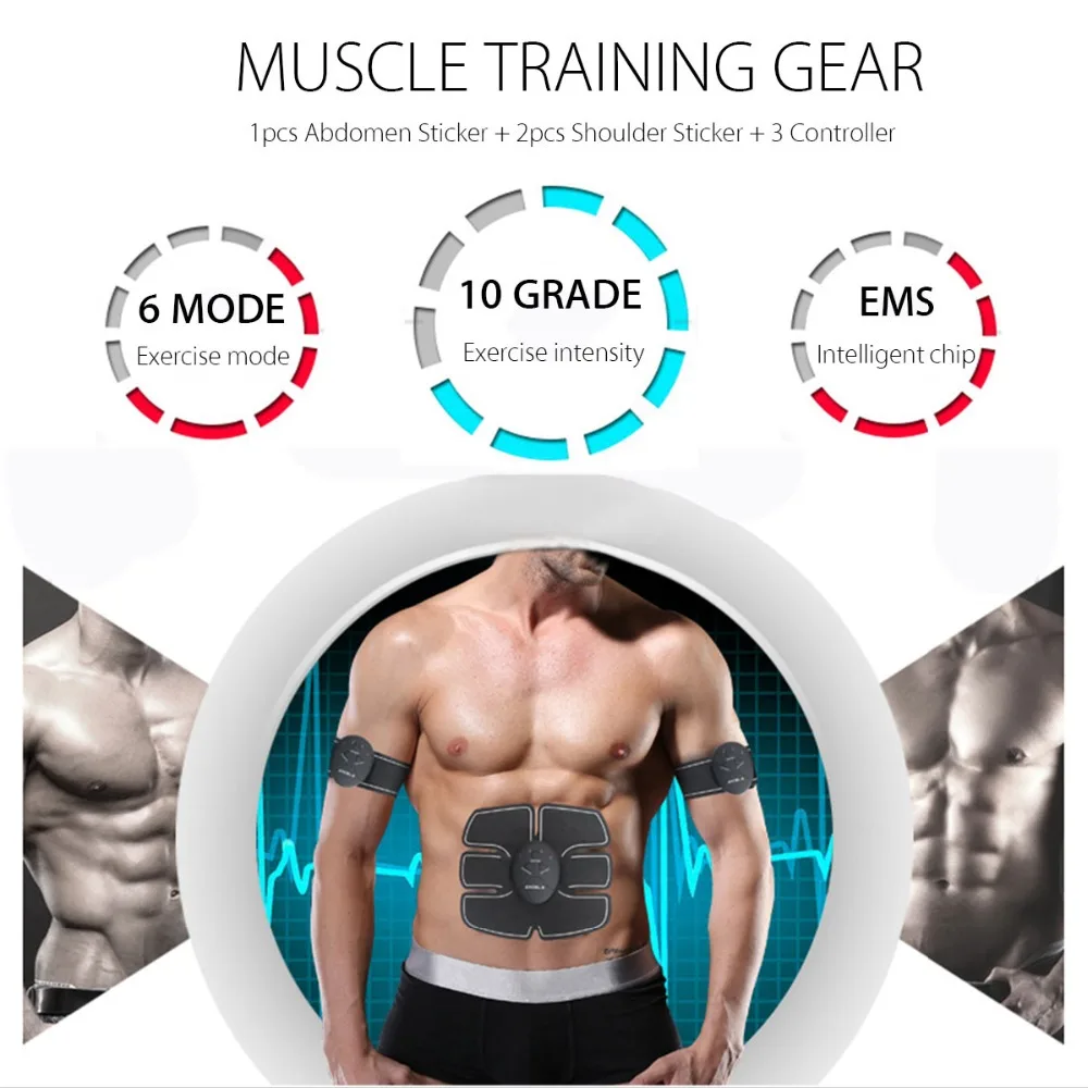 FOUAVRTEL Abdominal Muskel Stimulator EMS Muskel Træner Muscle Toner Elektroniske Krop Exerciser AB Muscle Massager