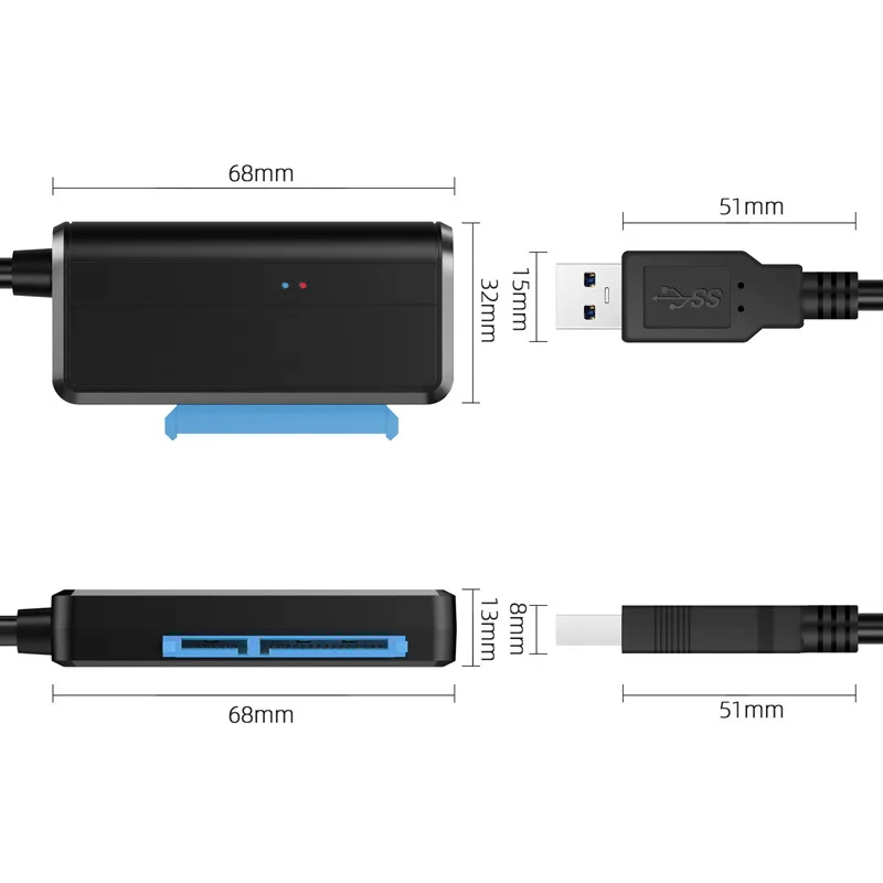 1pc Bærbare Til 2,5/3,5-Tommers Harddisk Data Kabler USB3.0 Til SATA Adapter USB3.0 Nem Kørsel Kabel-Harddisk Konvertere Computer