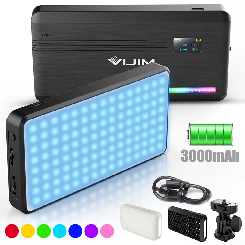 VIJIM VL196 RGB LED Light Video Fotografering Belysning 2500-9000K Fyld Lys Til DSLR Smartphone Vlog Lampe 3000mAh