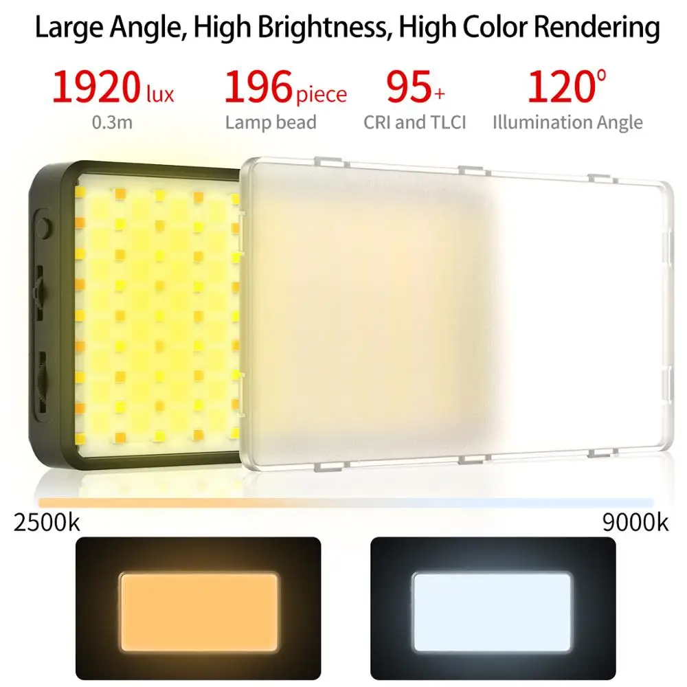 VIJIM VL196 RGB LED Light Video Fotografering Belysning 2500-9000K Fyld Lys Til DSLR Smartphone Vlog Lampe 3000mAh