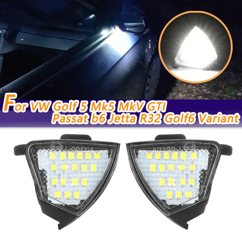 COOYIDOM 2stk fejlfri LED Under Spejlet Lys Pyt Lampe Til VW Golf 5 Mk5 MkV GTI Passat b6 Jetta R32 Golf6 Variant signal