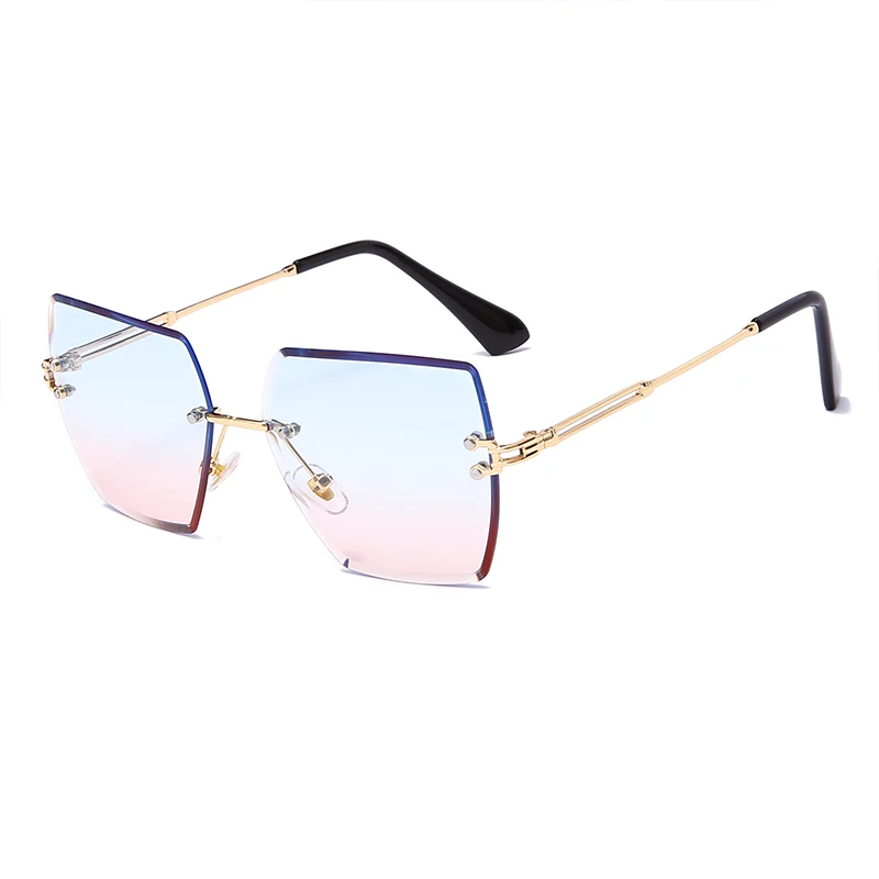 Nye Fashion Square Uindfattede Solbriller Kvinder Metal solbriller Luksus Mærke Nuancer UV400-Brillerne på, Oculos de sol