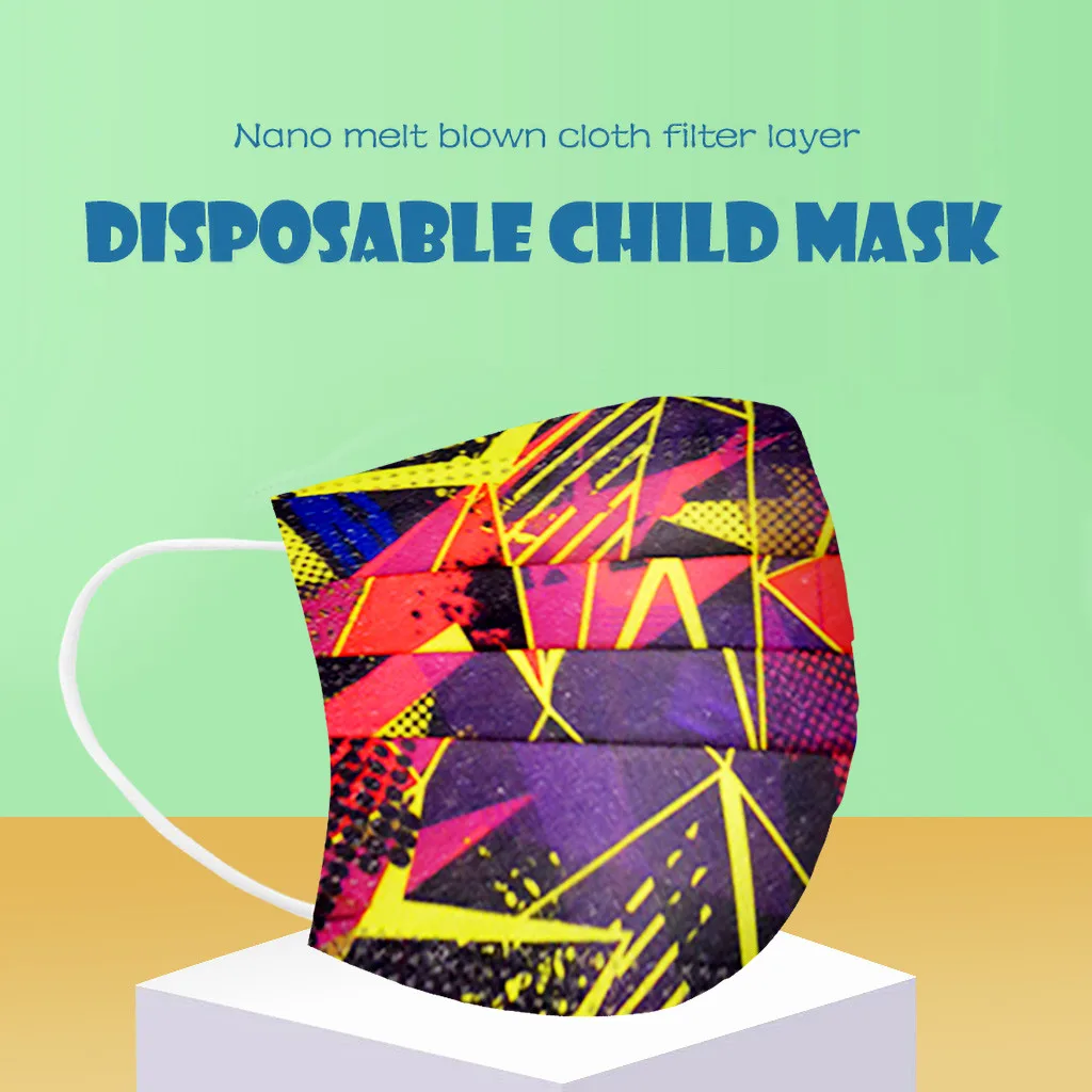 Ikke-vævet Én Gang 50/100PCS ansigtsmaske Mode Voksen 3 Layer Mask Camouflage Print Filter Masker for Munden Maske Med Design Masque