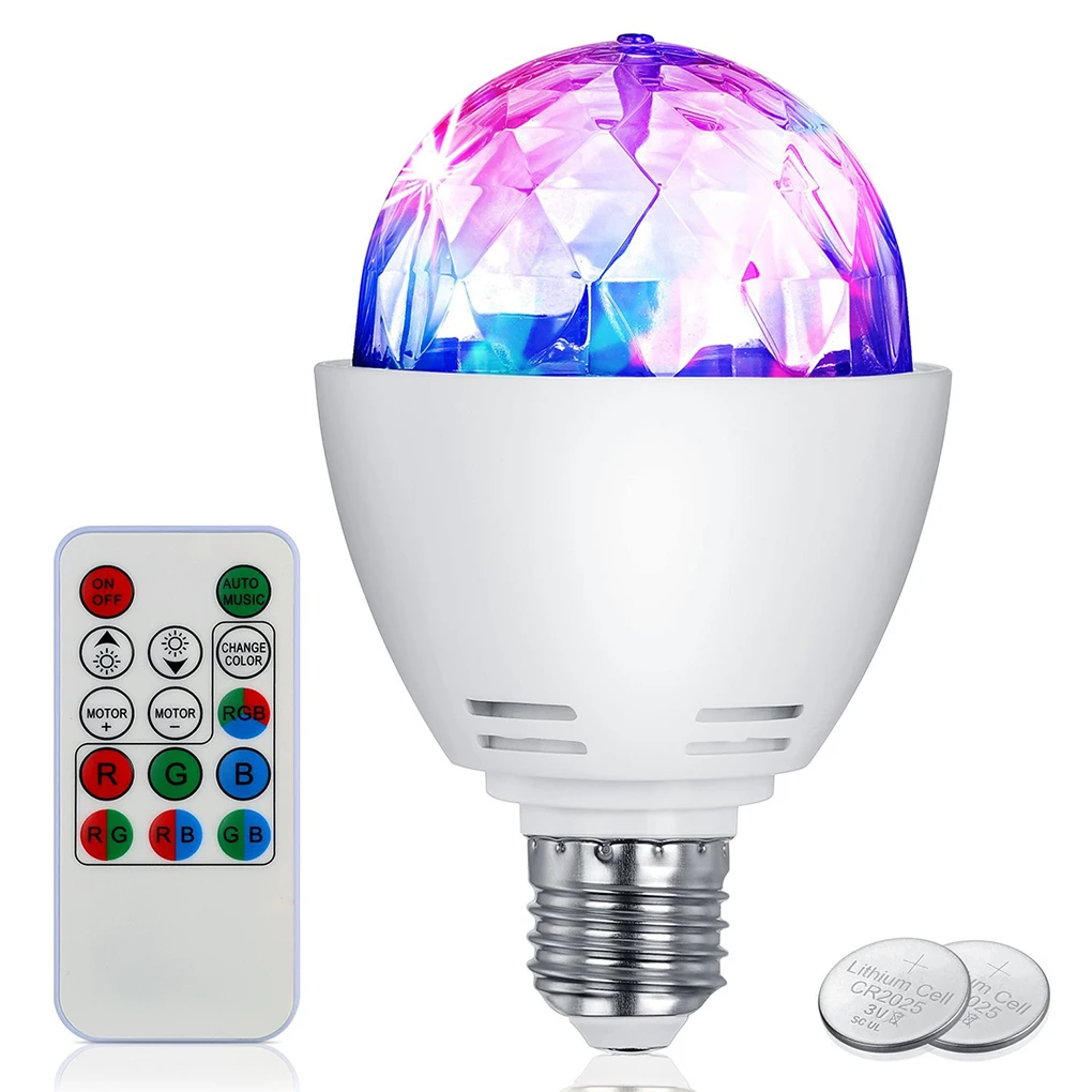 Farverige Auto Rotering af RGB LED Pære Lys Fase Part Disco Lampe til hjemmet dekoration belysning lamper 3W E27 med Fjernbetjening