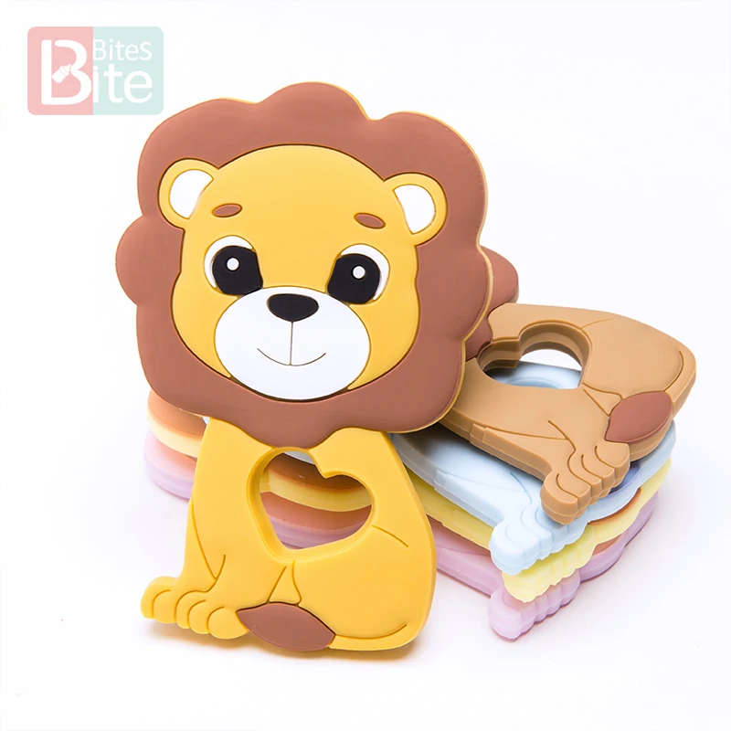 Bid Bid 10pc Baby Silikone Bidering Lion Vedhæng fødevaregodkendt Silikone Perle Bead Tand Gnaver Tyggetabletter til Børn Varer legetøj