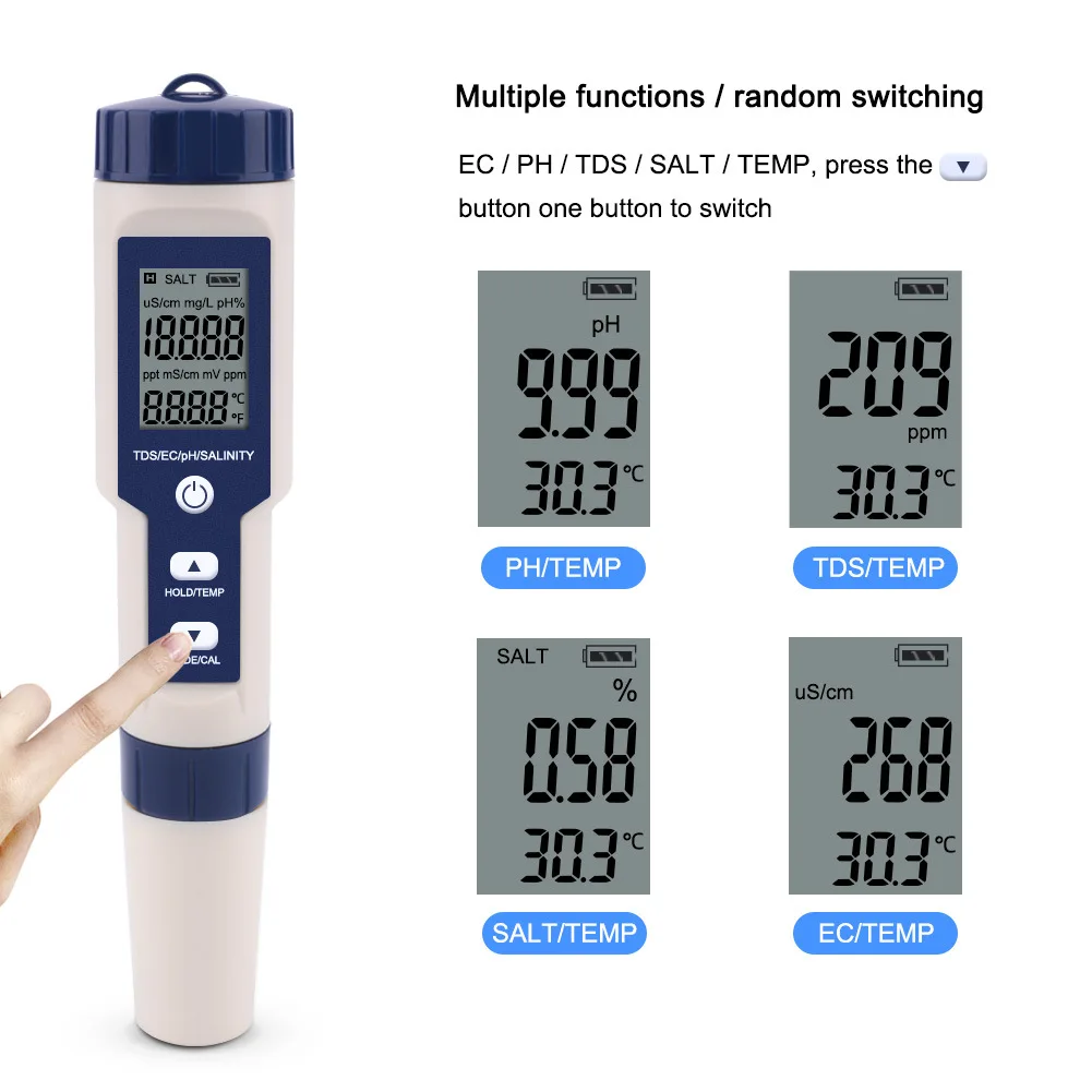 Professionel Pen Type PH-Meter Bærbare PH Vandets Kvalitet Tester Acidometer For Akvariet Acidimeter Vand Surhedsgrad PH Meter
