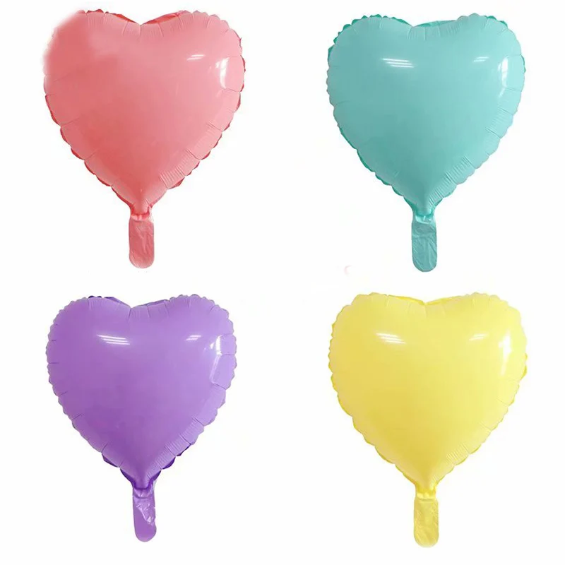 Engros 50stk/masse Slik farve Macarons Folie ballon 18 tommer Hjertet Stjernede Runde Ice cream farve Bryllup Fødselsdag dekoration