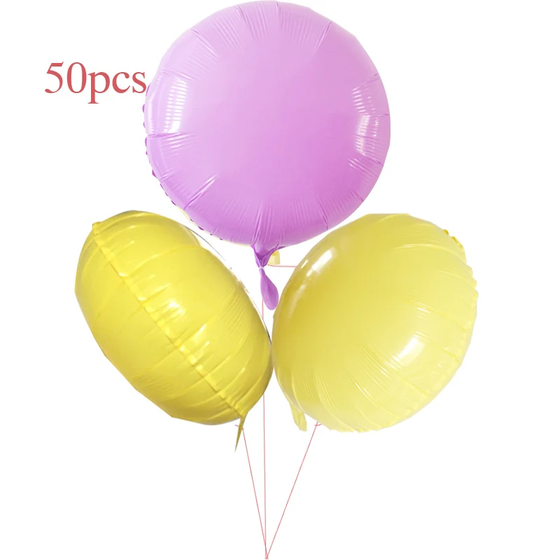 Engros 50stk/masse Slik farve Macarons Folie ballon 18 tommer Hjertet Stjernede Runde Ice cream farve Bryllup Fødselsdag dekoration