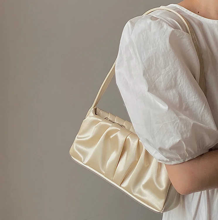 Kvindelige lille pose af silke simple mode taske soft kvinder vintage messenger, skulder kvinder taske baguette jl988