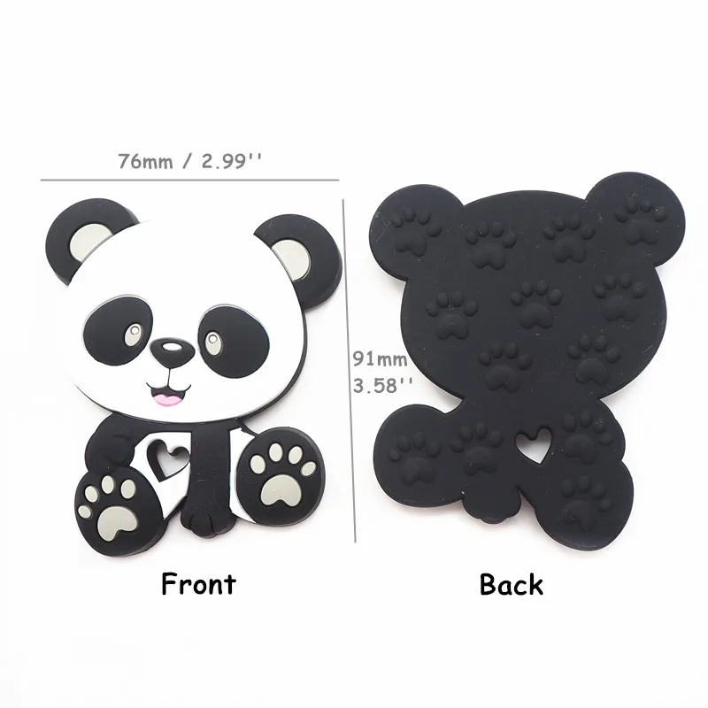 Chenkai 10stk Silikone Panda Bear Bidering DIY Baby Tygge Vedhæng Sygepleje Sensoriske Begyndervanskeligheder Sut Dummy Smykker Dyr Toy