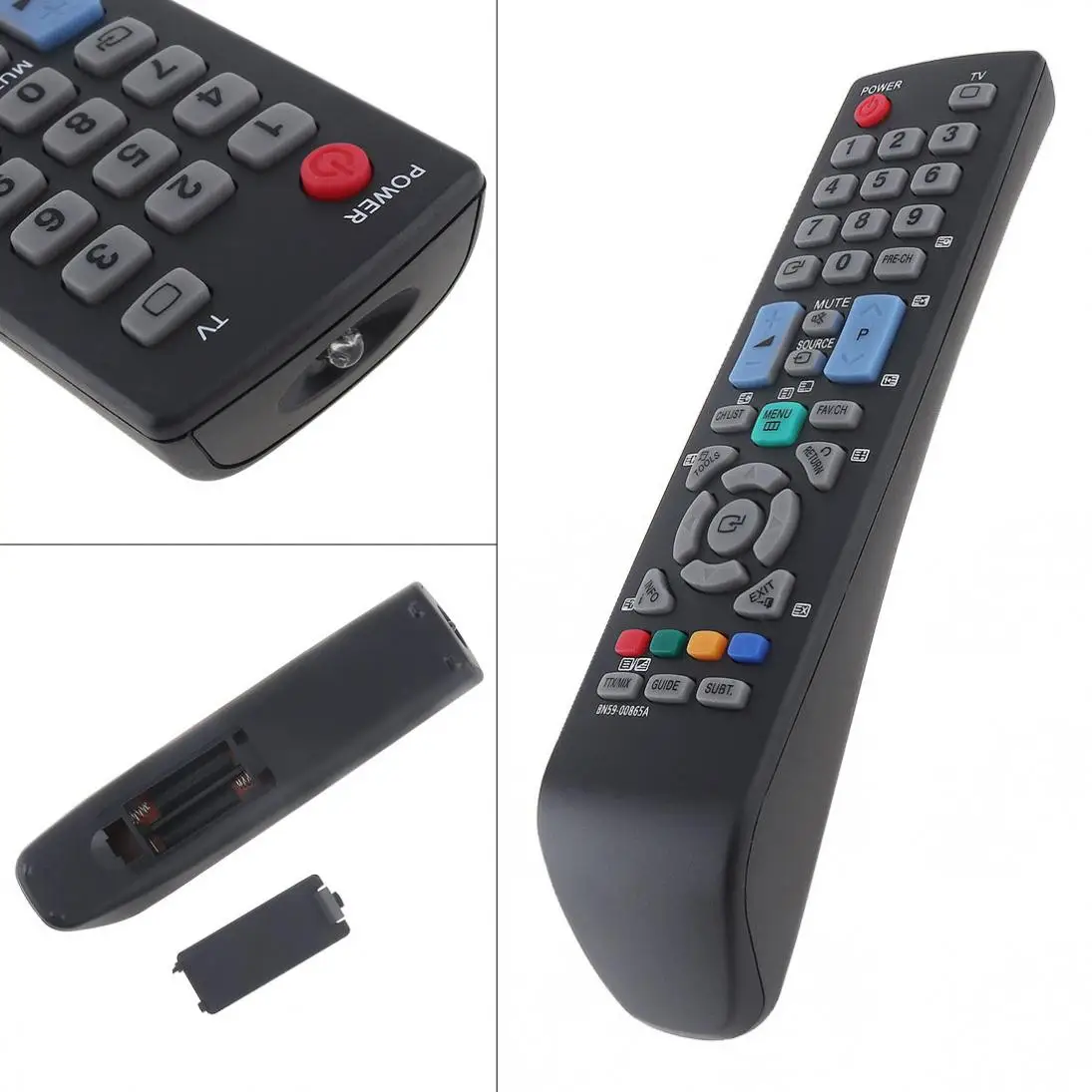 Black Udskiftning TV Remote Controller Support 2 x AAA-Batterier for Samsung BN59000865A LED 3D Smart-Afspiller